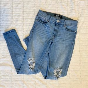 Express Light Wash Distressed Jeans